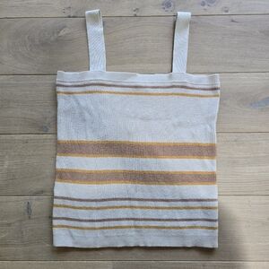 LOFT S Knitted Tank cream with retro stripes